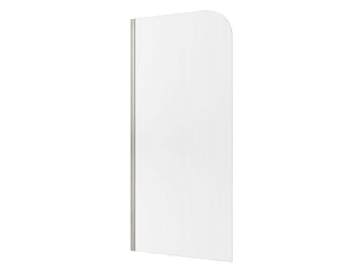 Hero - Kado Lux Frameless Curved Left Fluted Panel with Wall Channel 1000mm Brushed Nickel