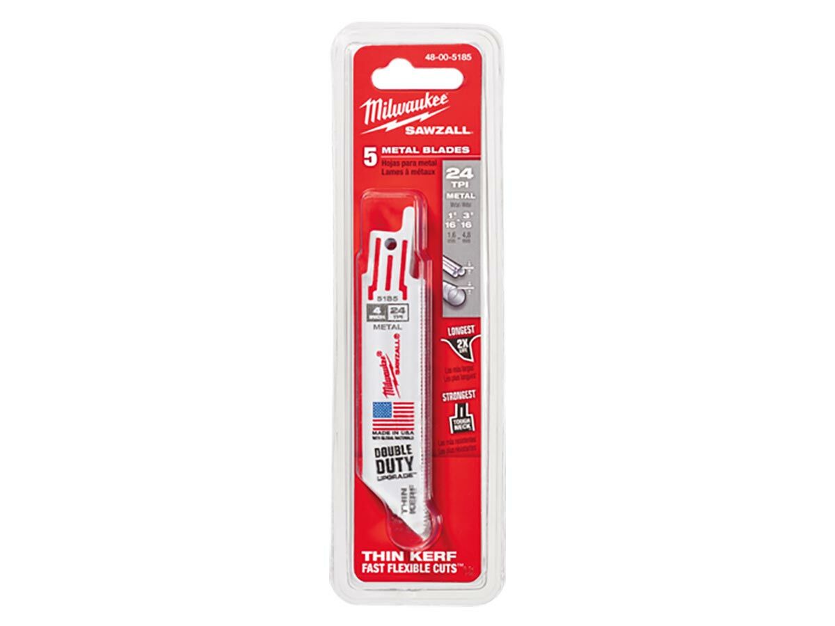 Milwaukee Reciprocating Blade 100mm 24TPI Bmet 5 Pack