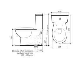Stylus Venecia Close Coupled Right Hand Cistern Caroma White (4 Star)