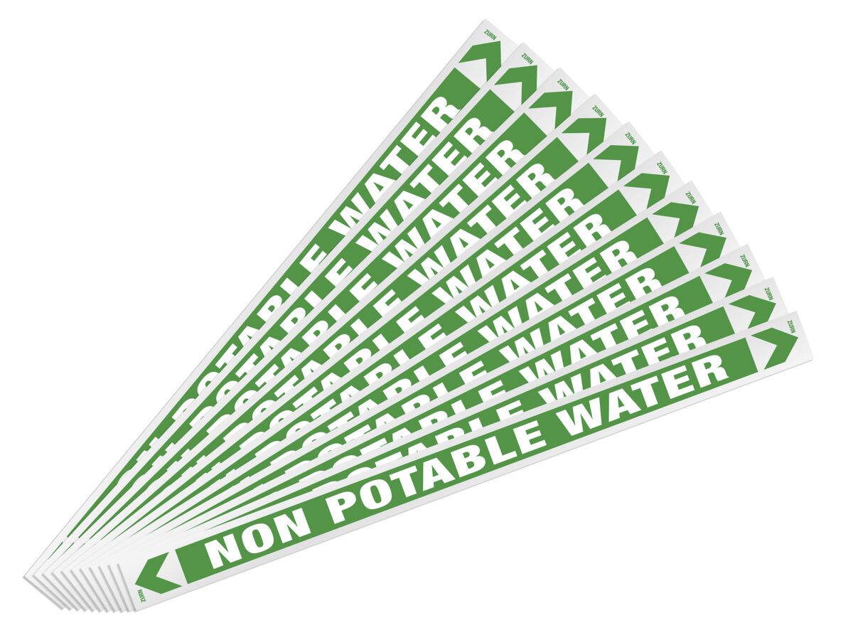Pipe Marker Non Pot Water 400mm x 25mm (10)