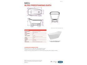 Technical Guide - Mizu Bliss Freestanding Bath 1700mm White