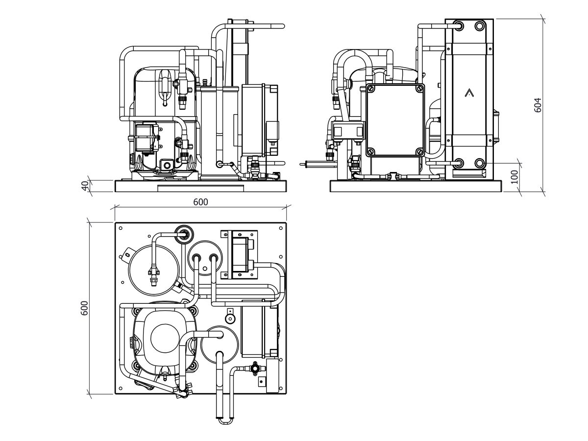 Tecumseh EVO-Aqua Water Cooled Condensing Unit R404A TAG2525ZBR-HE 3 Phase