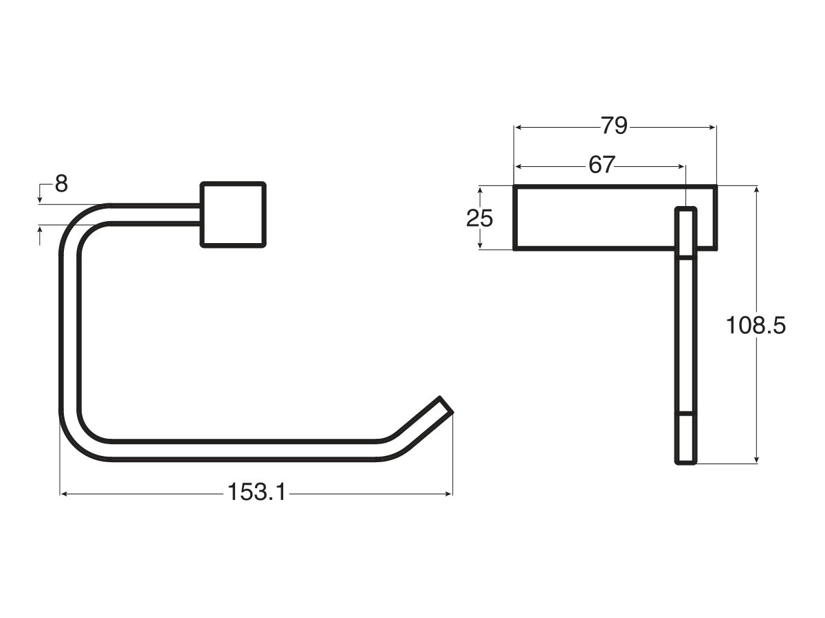 Mizu Bloc MK2 Toilet Roll Holder Matte Black from Reece