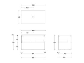 Posh Domaine All Drawer Shelf Vanity Unit& Plus 900 Friday
