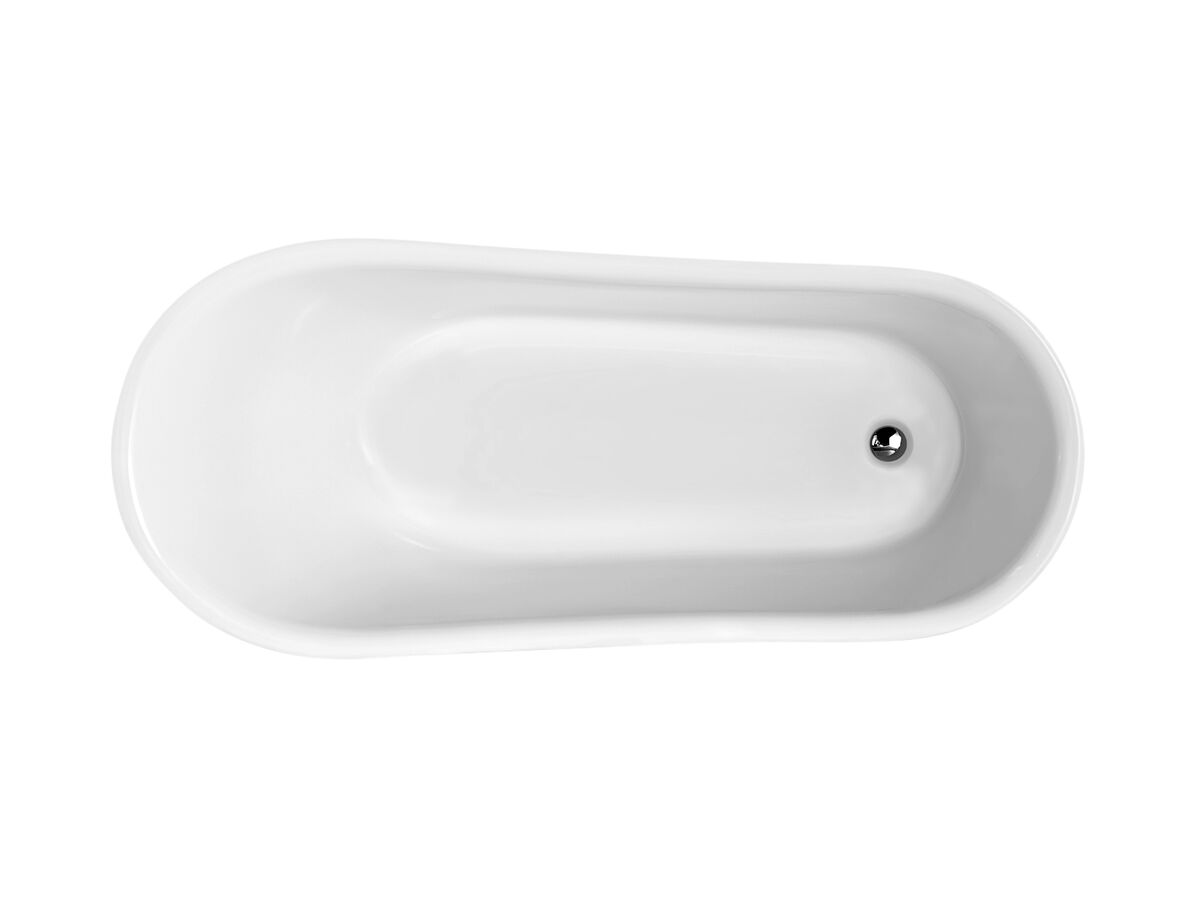 Kado Era Freestanding Bath 1700mm White with Chrome Claw Feet from Reece