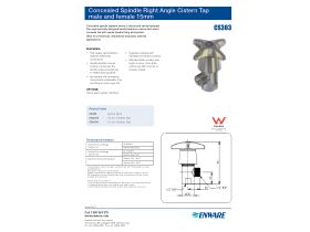 Specification Sheet - Enware CS Right Angle Cistern Stop Vandal Proof 15mm