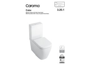 Caroma Cube Wall Faced Close Coupled Universal Trap Back Entry Toilet Suite Soft Close Seat White (4 Star)