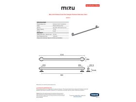 Specification Sheet - Mizu Drift 900mm Grab Rail Straight Polished Stainless Steel