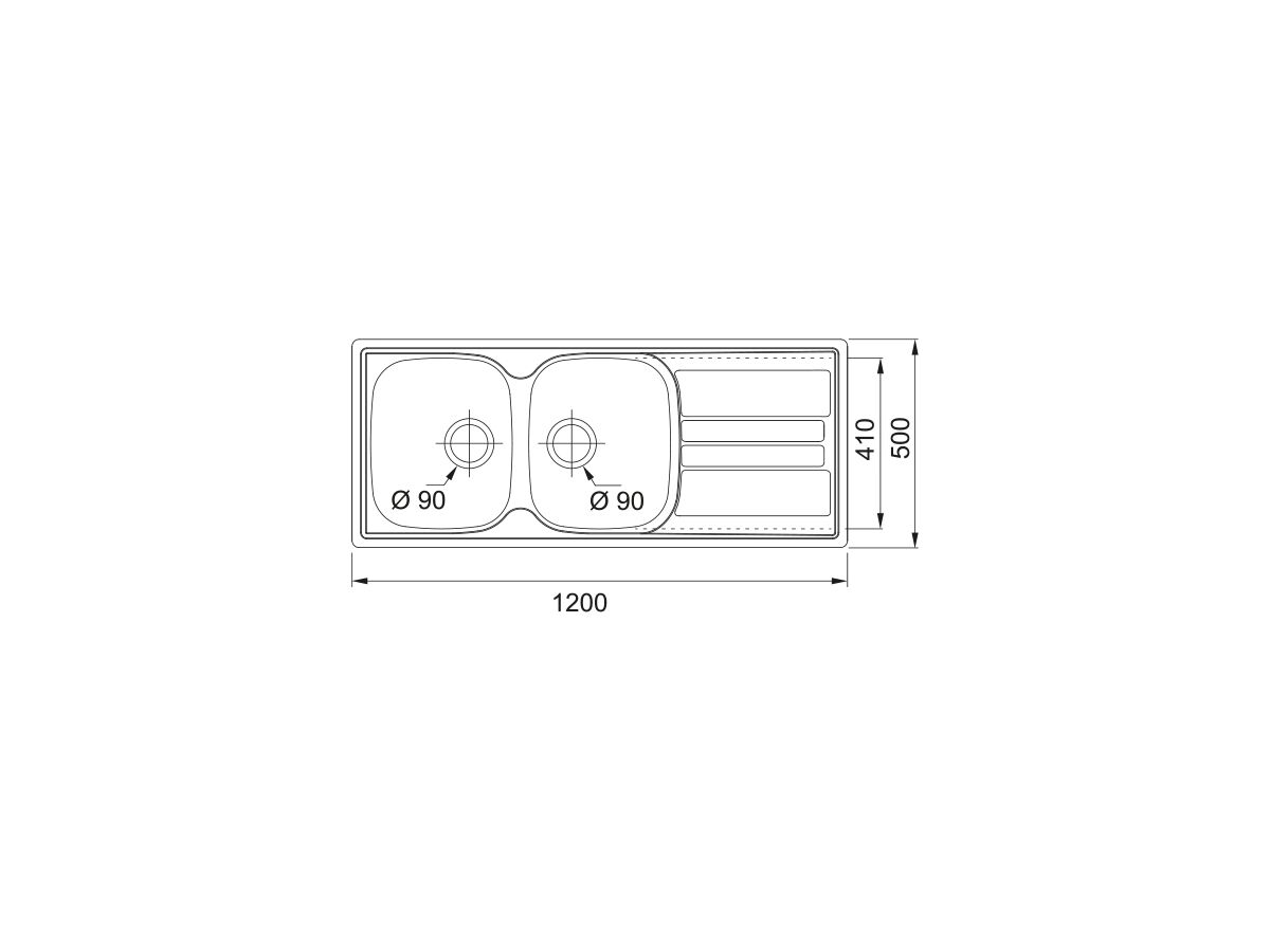 Genesisi GSX621 Double Bowl Sink Right Hand Drainer Stainless Steel