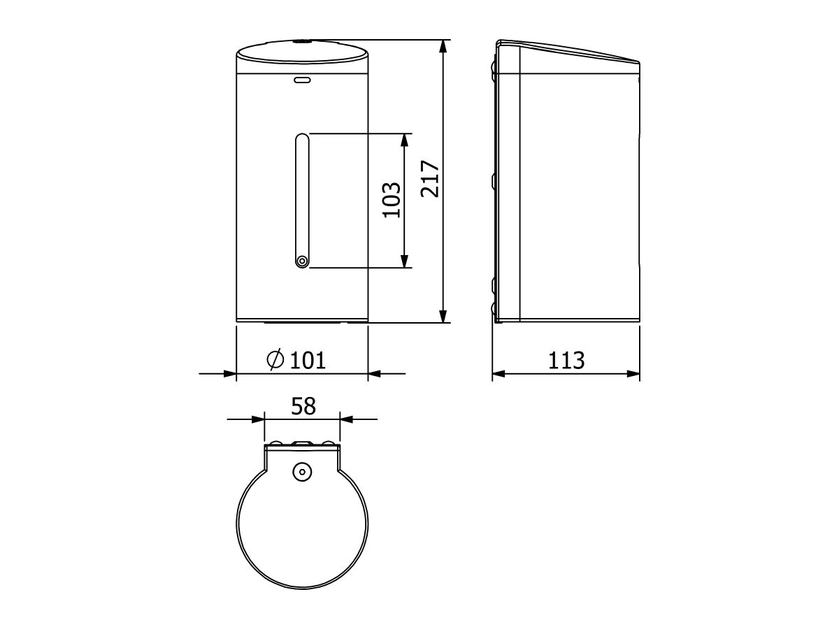 Wolfen Wall Mounted Sensor Soap Dispenser Stainless Steel