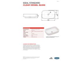 Technical Guide - Ideal Standard Clear Vessel Basin 550mm White