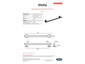 Specification Sheet - Mizu Drift 600mm Grab Rail Straight Brushed Gunmetal