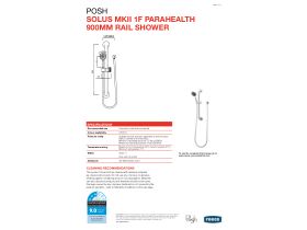 Technical Guide - Posh Solus MKII Para Health Rail Shower 1 Function 900mm Chrome (3 Star)