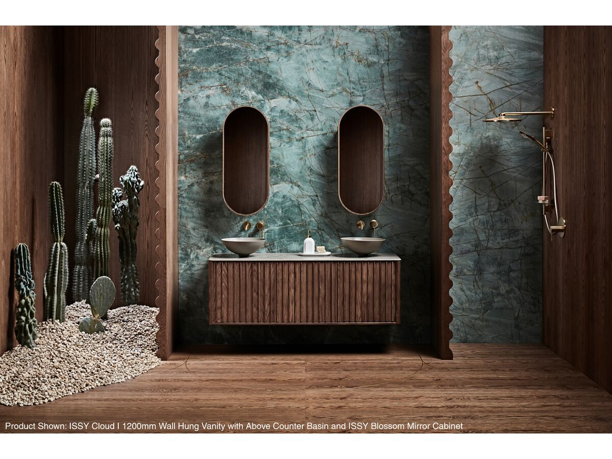 ISSY Cloud I 1200mm Wall Hung Vanity with Above Counter Basin and ISSY Blossom Mirror Cabinet