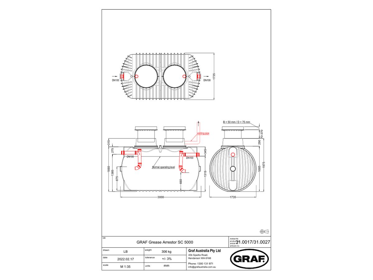 Graf Grease Trap 5000 Litre Class B from Reece