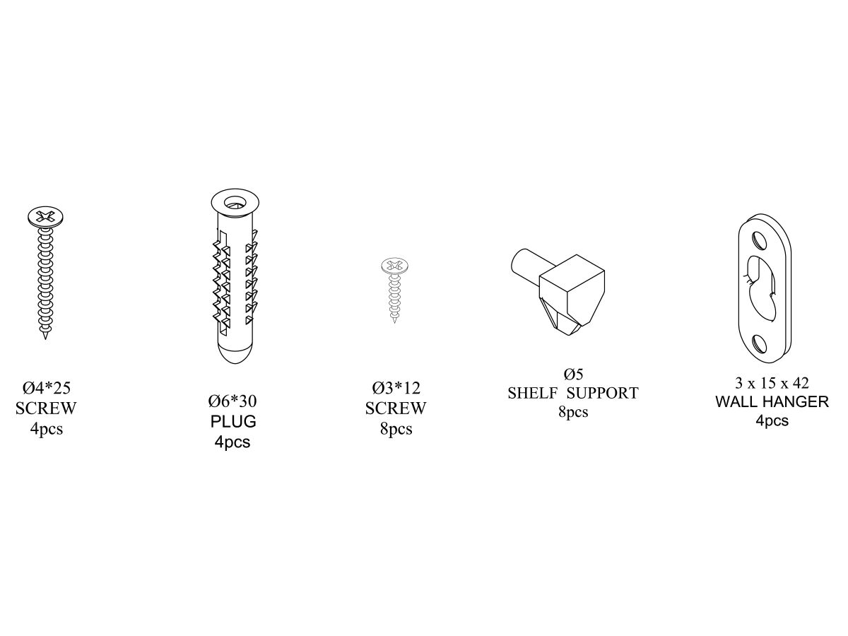Posh Dominique MKII Mirror Cabinet Fixing Kit