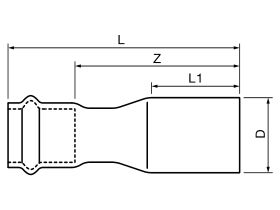 Technical Drawing - >B< Press Stainless Steel Bush
