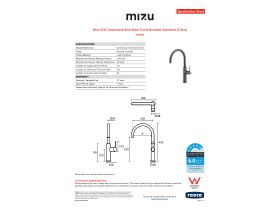 Specification Sheet - Mizu Drift Gooseneck Sink Mixer Curve Brushed Gunmetal (5 Star)