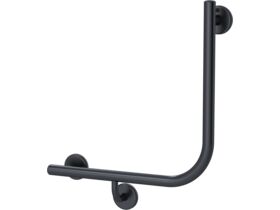 Mizu Drift 450 x 450 x 90 Degree Ambulant Toilet Grab Rail - Left Hand Brushed Gunmetal