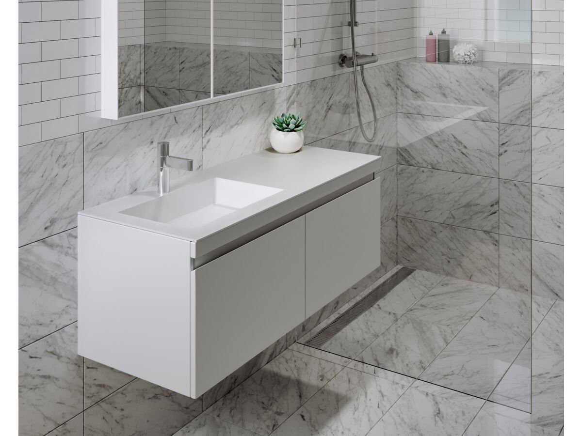 Omvivo Urban MKII 1200mm Vanity Unit Matte White Powdercoat from Reece