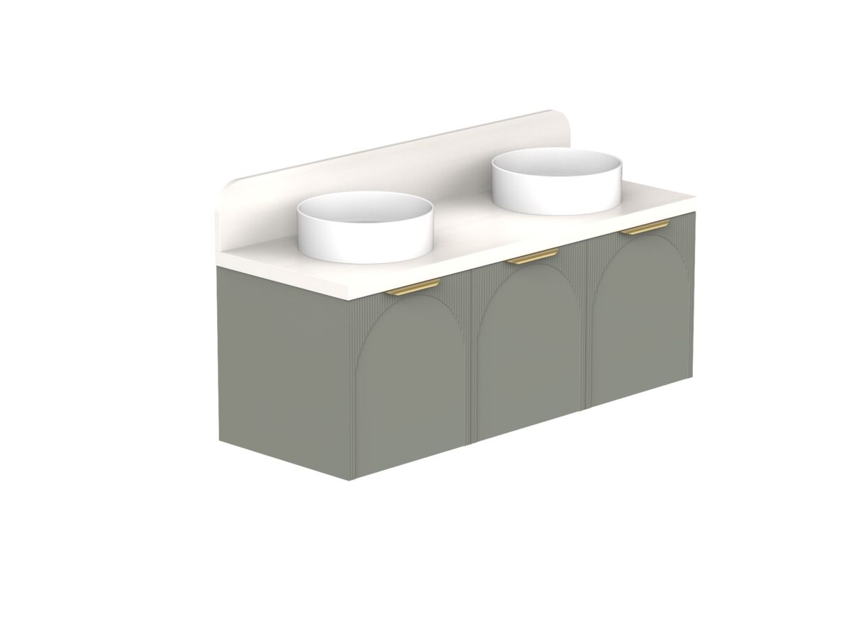 ADP Archie by Alisa & Lysandra All Door Wall Hung Vanity Unit Double Bowl 1350 Caesarstone