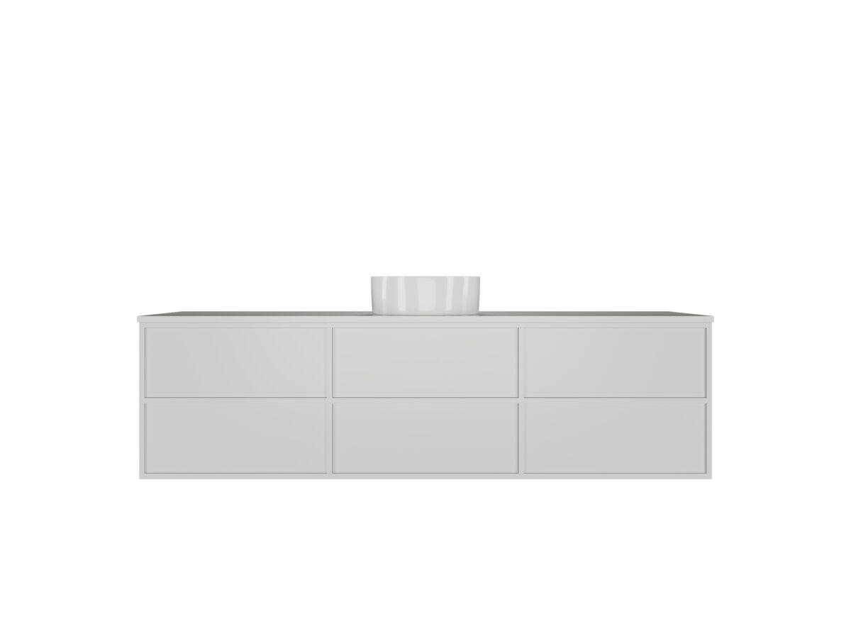 Kado Aspect Wall Hung Vanity Unit 1800mm Single Bowl 6 Drawer Corian 20mm Top