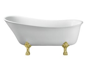 Kado Era Freestanding Bath 1700mm White with Gold Claw Feet