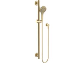 Mizu Drift 900mm Independent Straight Handshower Grab Rail Kit 3 function Brushed Brass (5 Star)