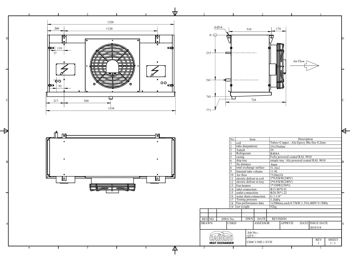 Cabero Pro Low Temperature CH4C1-50E-1 with EVD Ice