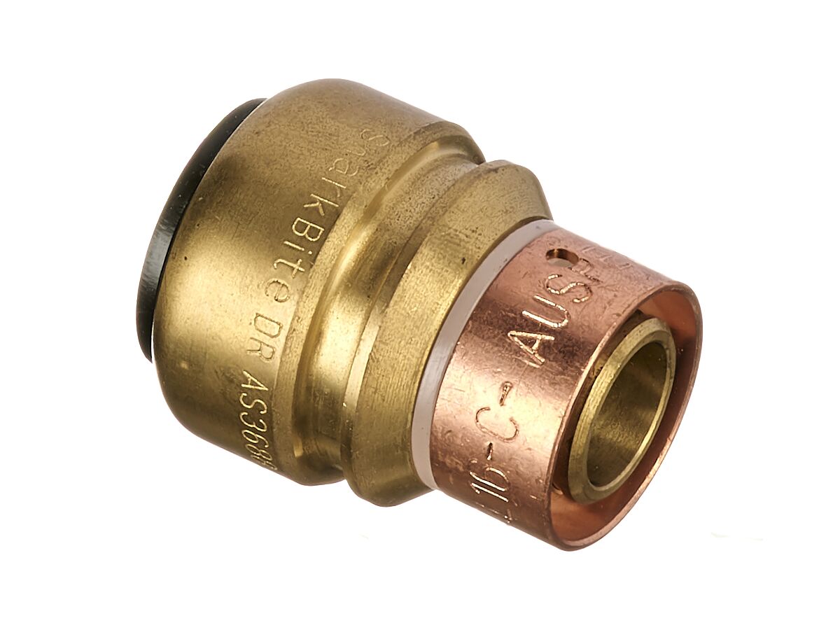 Auspex Crimp 25mm x 1" Copper Pushfit Adaptor