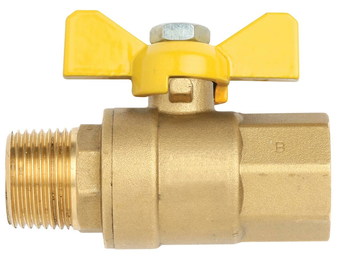 Gas Ball Valve Short Handle (Male x Female) 15mm from Reece