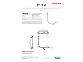 Specification Sheet - Mizu Drift 450 x 450 x 90 Degree Ambulant Toilet Grab Rail Right Hand Brushed Stainless Steel