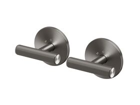 Hero - Milli Etch Progressive Dual Mixer Tap System with Round Backplate Brushed Gunmetal