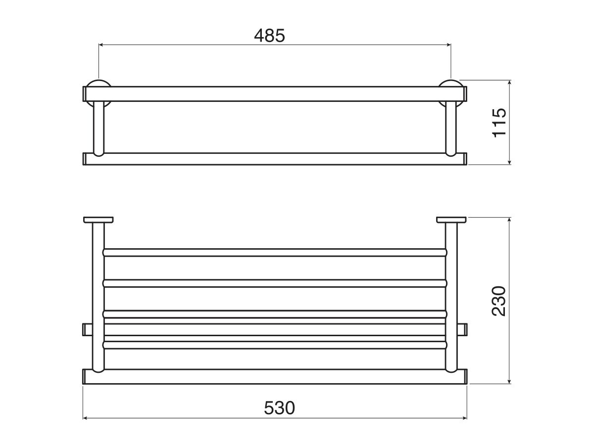 Mizu Drift Towel Rack 530mm Brushed Gold from Reece