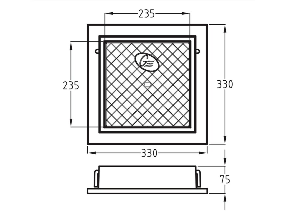Cast Iron Meter Box (Sewer) Hinged 255mm x 250mm