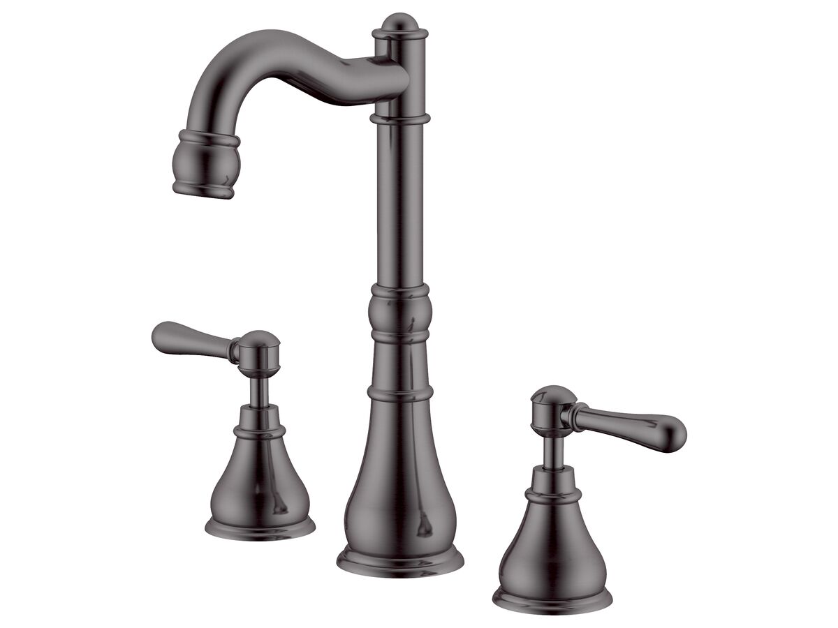 Milli Voir English Basin Set Lever Handle Brushed Gunmetal (5 Star)