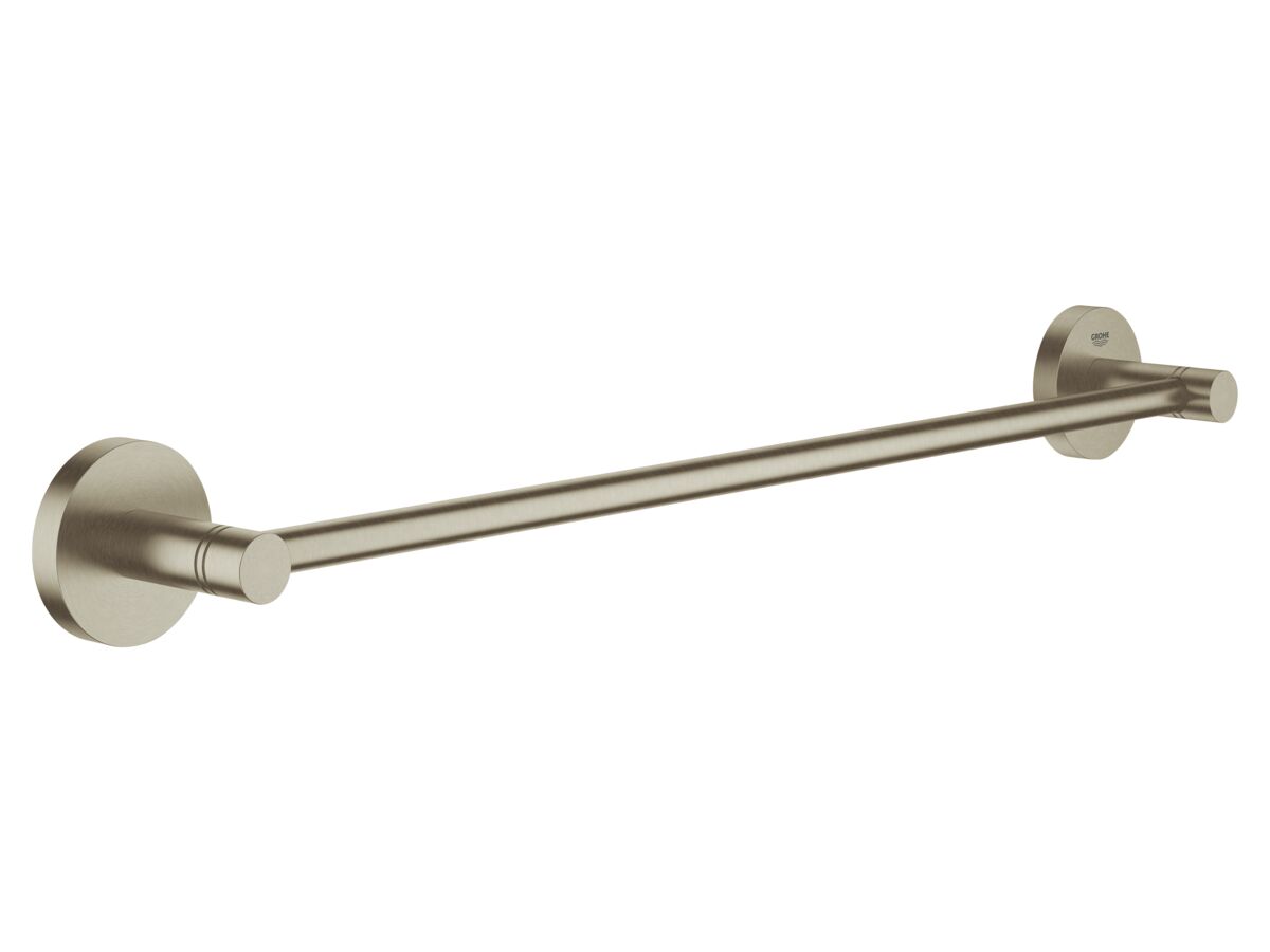 Grohe Essentials Accessories Single Towel Rail Brushed Nickel 450mm