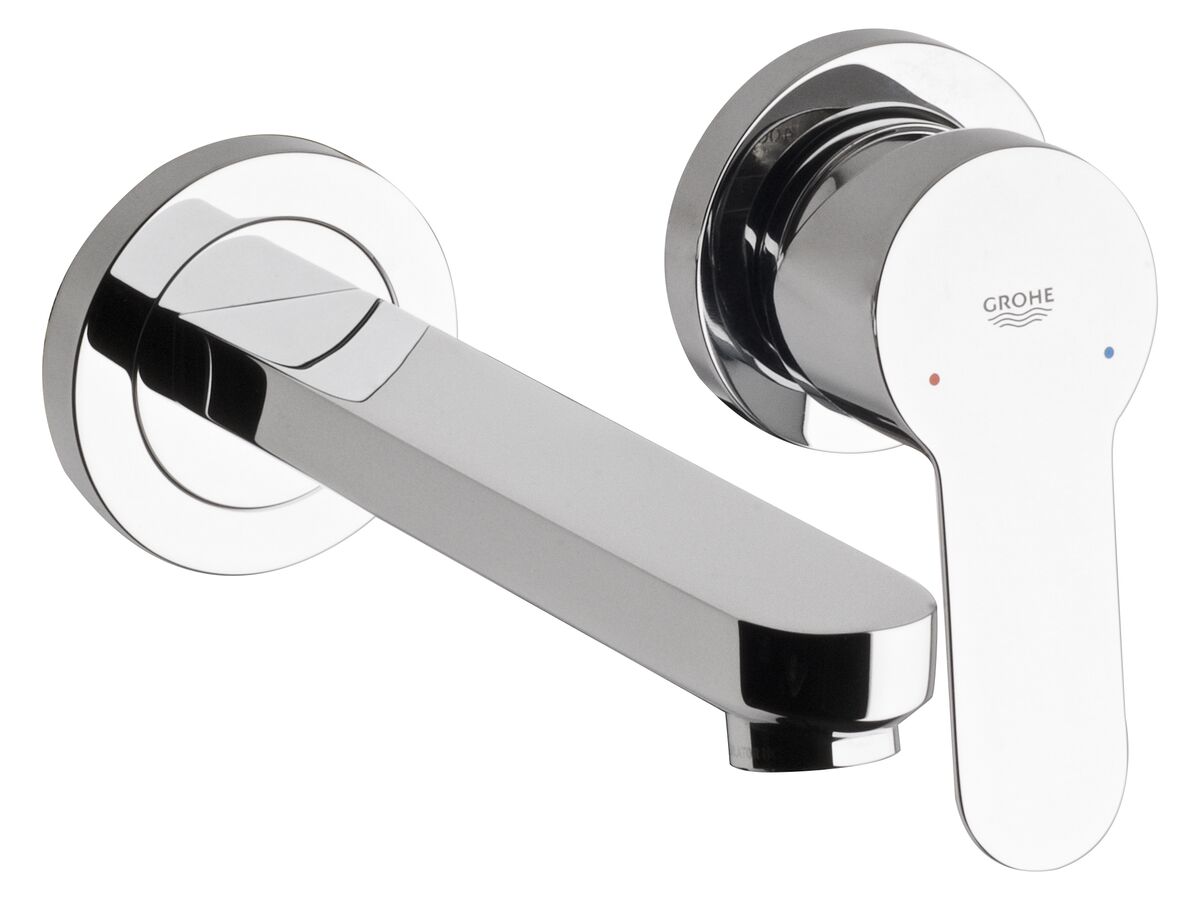 GROHE BauEdge Wall Bath Mixer Tap Set Chrome from Reece