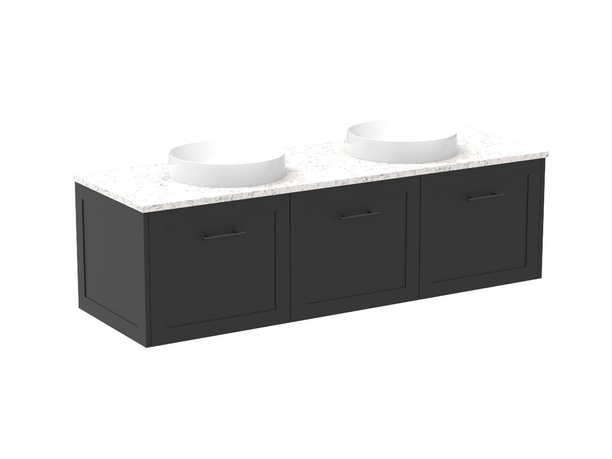 Kado Lux All Door 1500mm Double Bowl Wall Hung Caesarstone