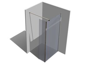 Kado Lux Fixed Shower Screen Panel with Slide Panel and Wall Support 1000mm Chrome