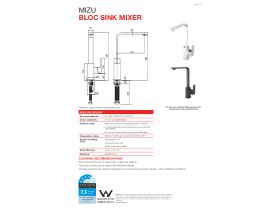 Technical Guide - Mizu Bloc Sink Mixer Chrome (4 Star)