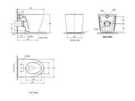 American Standard Acacia E Back to Wall Pan with Soft Close Quick Release Seat White (4 Star)