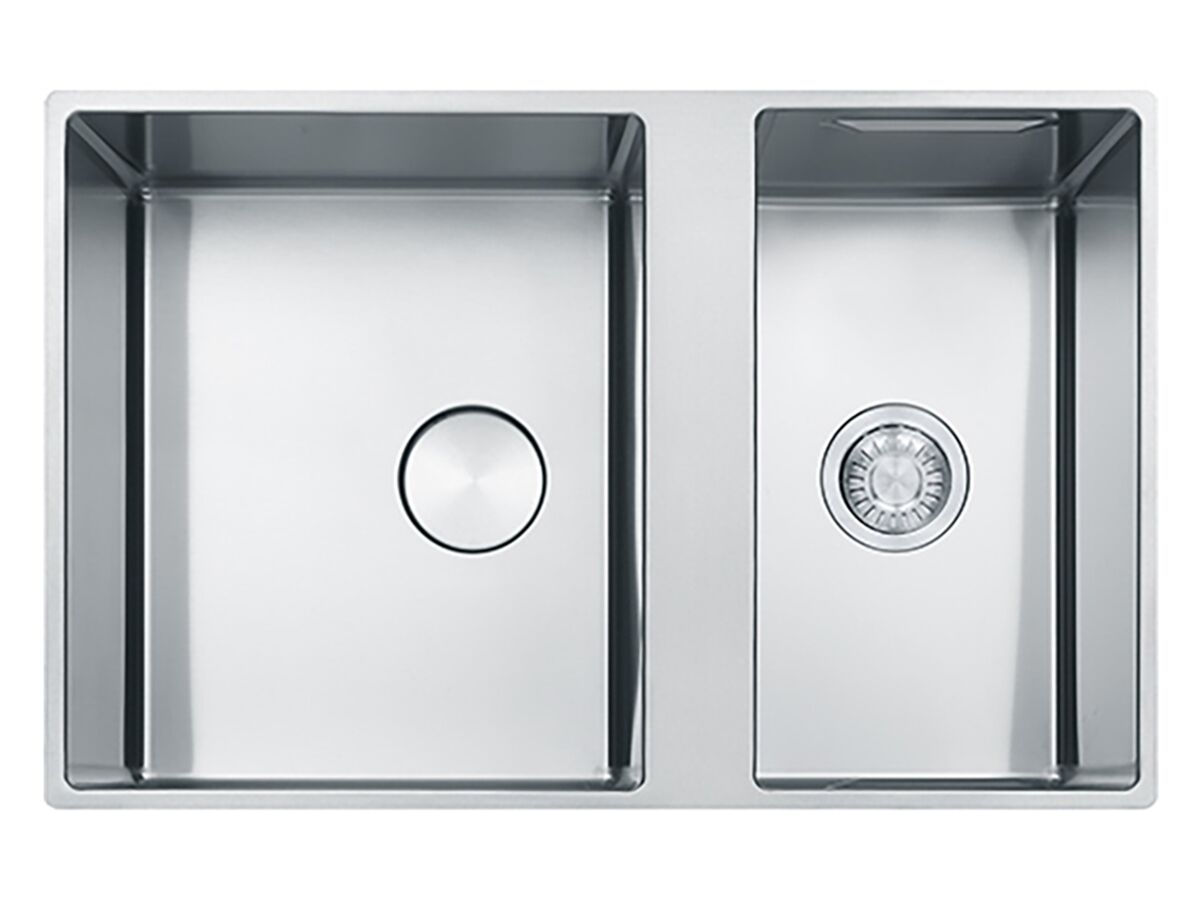 Franke Bow Prep Centre Flushmount Double Bowl Sink Stainless Steel