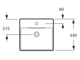 Diverta 470mm Wall/ Above Counter Basin 1 Taphole with Fixing Kit White