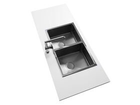 AFA Exact Double Bowl Inset/ Undermount Sink No Taphole 792mm Stainless Steel