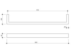Kado Lux Quad Heat Towel Rail 630 (Each) Polished Stainless Steel