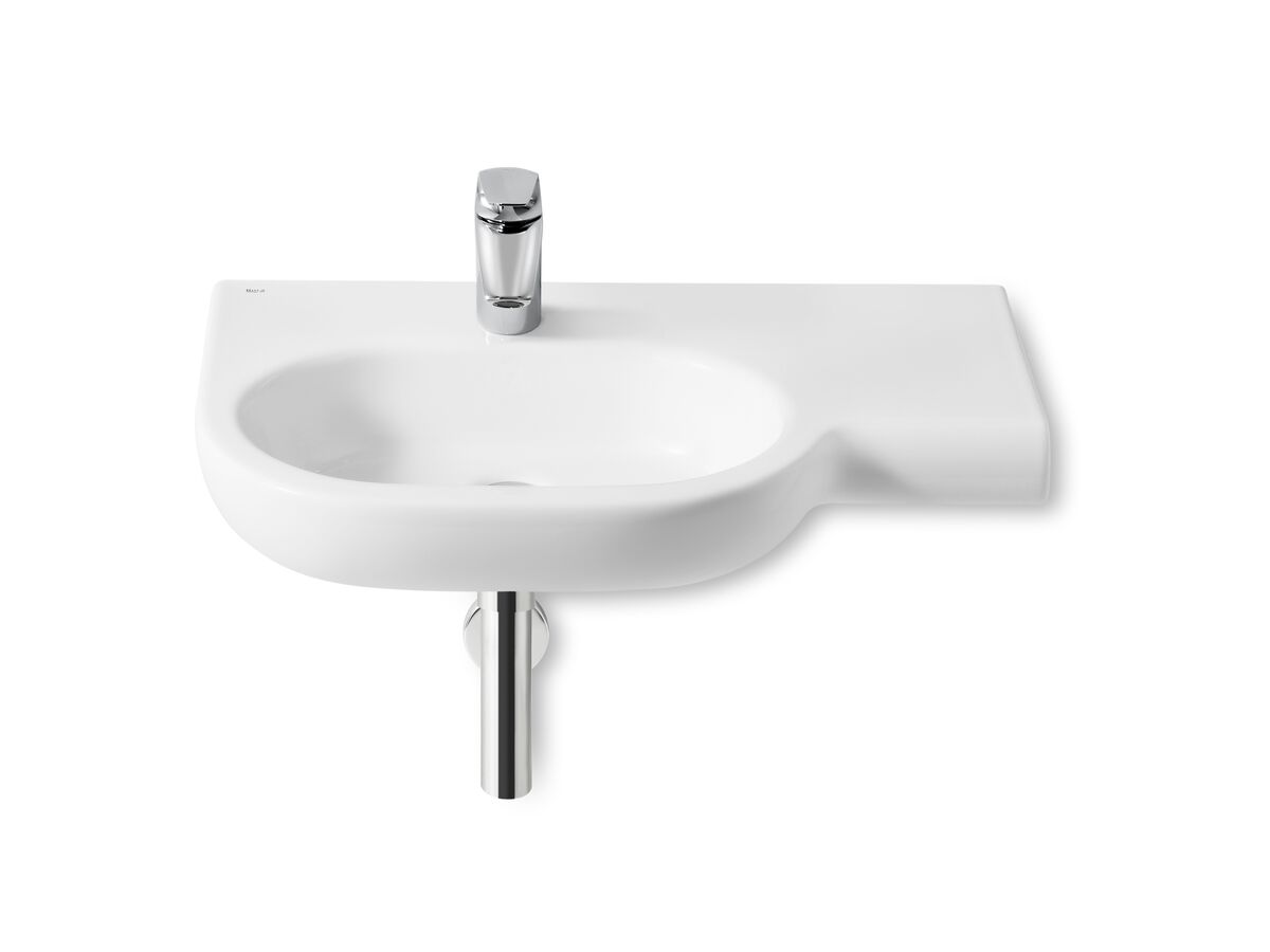 Roca Meridian Wall Basin Left Hand Bowl with No Overflow 750mm 1 Taphole White
