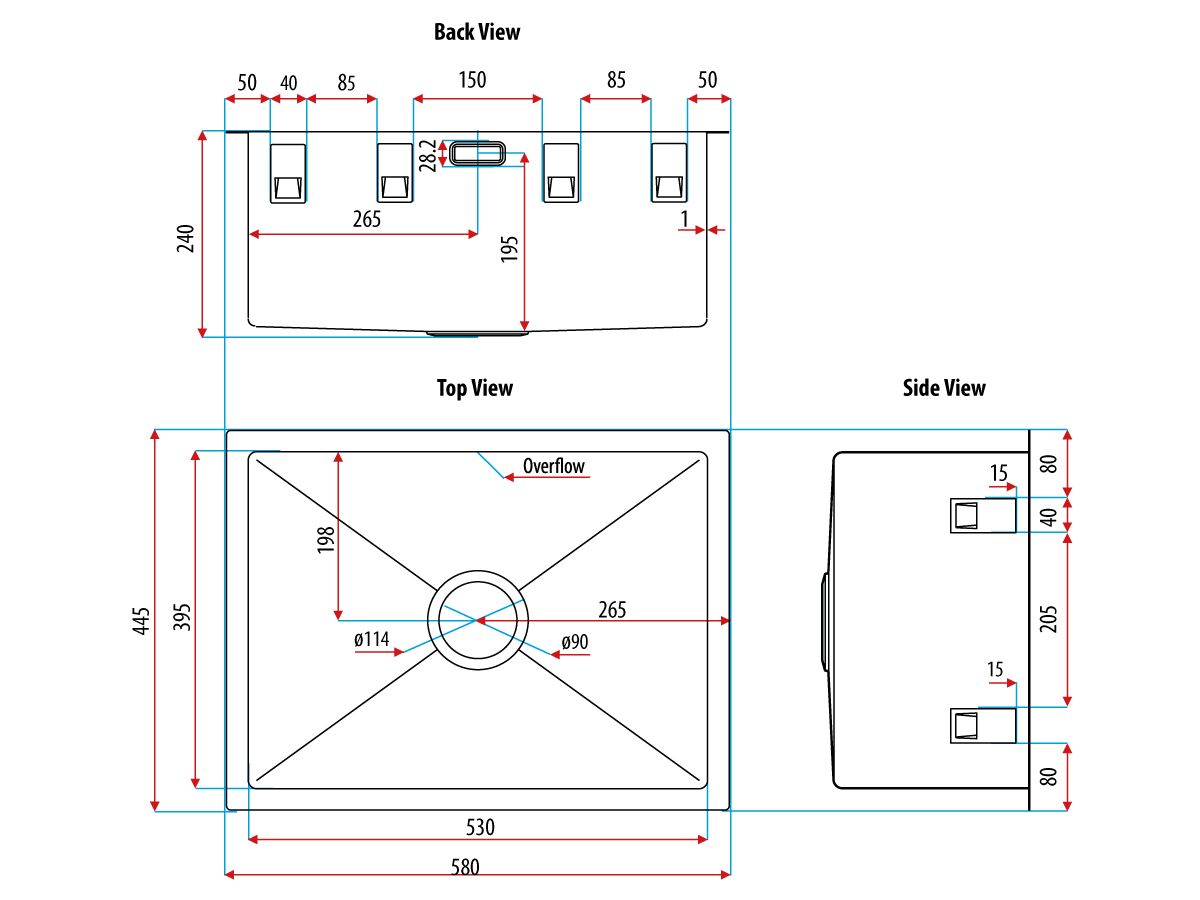 Squareline Plus 42L Utility Sink