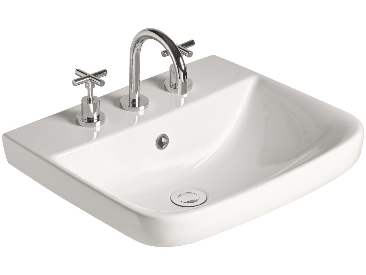 American Standard Semi Inset Basin 3 Taphole 500mm White from Reece