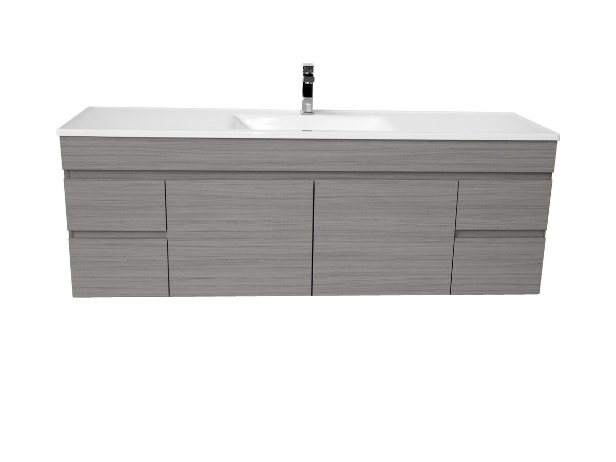 Espire 1500mm Wall Hung Vanity Unit Single Bowl 2 Door 4 Drawers Wave